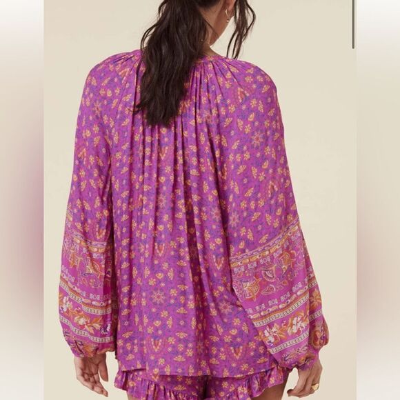 NWT SPELL & THE GYPSY
COLLECTIVE MADAME PEACOCK BLOUSE - BOYSENBERRY Size XS - Picture 6 of 14